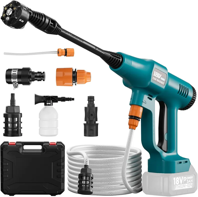 OHAISFELA Hidrolimpiadora a Batería Makita 18 V con Boquilla 6 en 1 y 2 Baterías